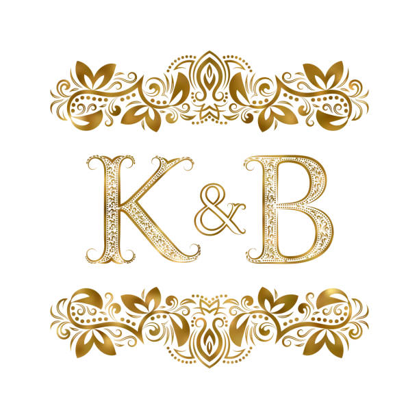 K And B Vintage Initials Symbol The Letters Are Surrounded By