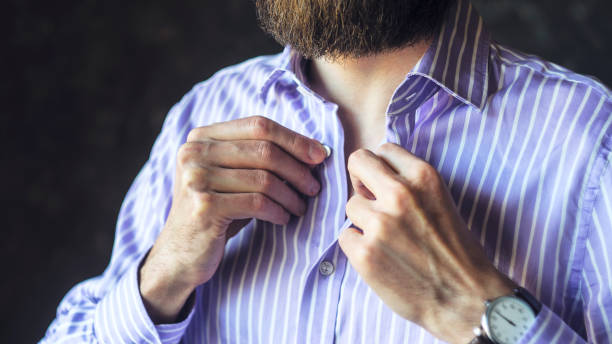 istock Bearded Man in Wristwatch Dressed in a Hurry 1140106068
