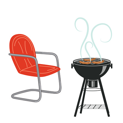 Barbecue element on a white background