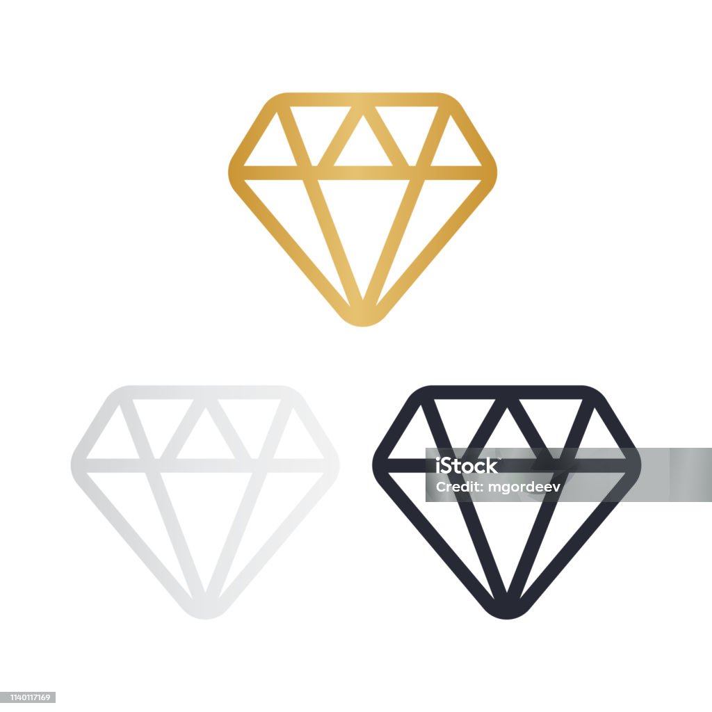 Diamond Icon Vector Diamond Outline Vector Sign Stock Illustration