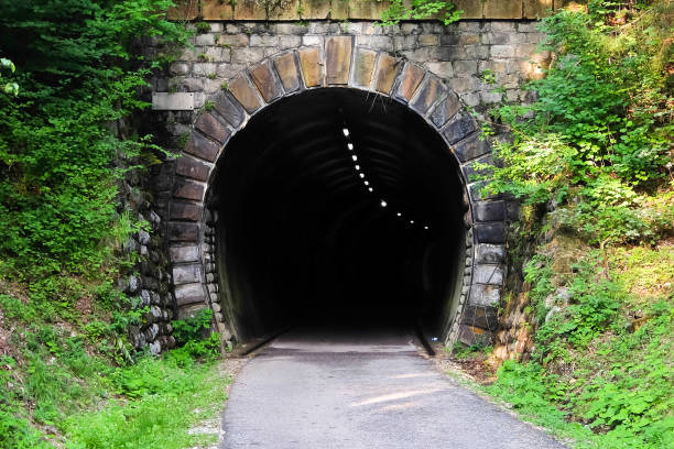 istock Bicycle road and a tunnel. 1140117264