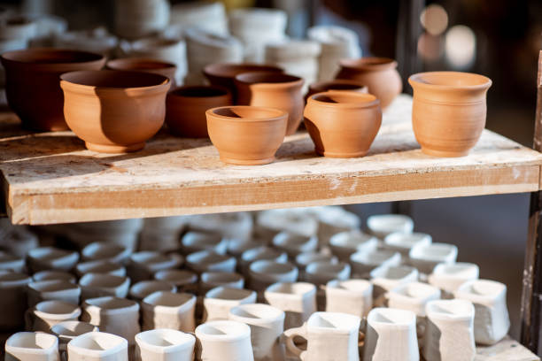 istock Clay pitchers at the pottery 1140117912