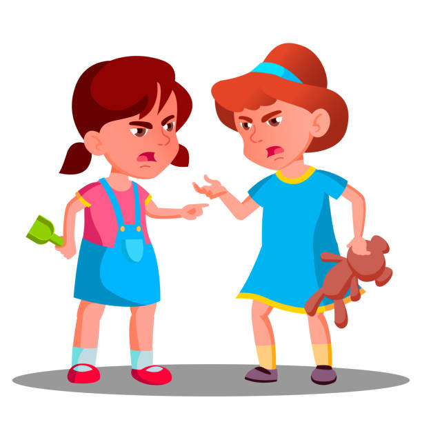 Argue Child Girls Vector Argue People Concept Quarrel Person On Playground  Conflict And Problem Illustration Stock Illustration - Download Image Now -  iStock