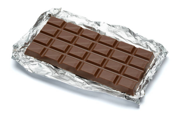 istock milk chocolate bar covered with foil isolated on white background with clipping path 1140123740