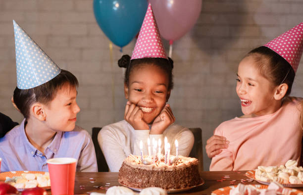 istock Multiracial children having fun at birthday party 1140124223