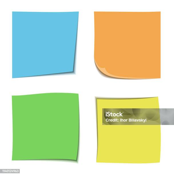 Colored Notes Officeworks Office Stickers Multicolor Notes Isolated On White Background Colored ...