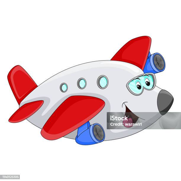 Airplane Funny Cartoon Stock Illustration - Download Image Now - Air  Vehicle, Aircraft Wing, Airplane - iStock