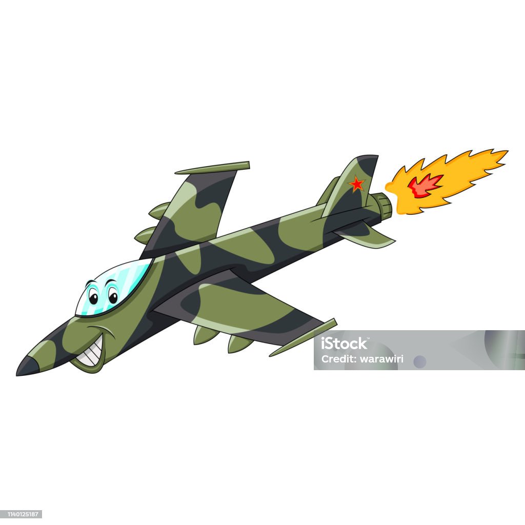 Fighter Jet Plane Funny Cartoon Stock Illustration - Download Image Now -  Airplane, Fighter Plane, Humor - iStock