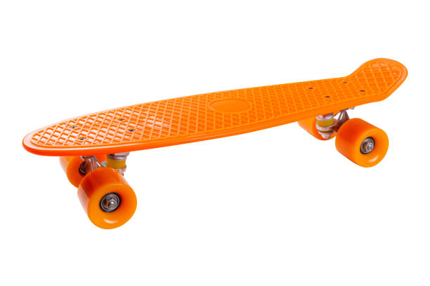 istock new orange plastic skateboard on a white background 1140125360