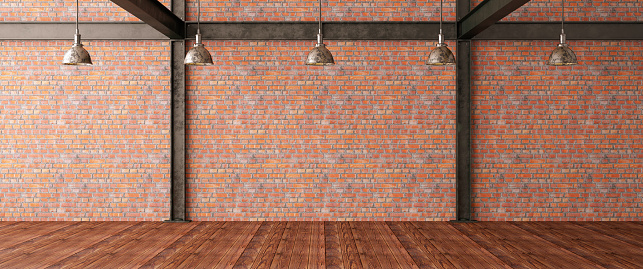 Empty Brick Wall. 3D Render