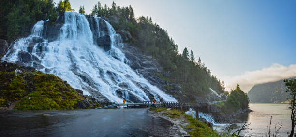 istock Summer Furebergsfossen waterfall, Norway 1140126146