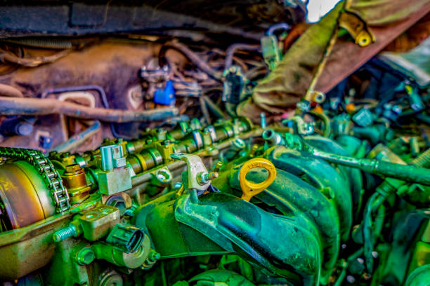 Repair engine car in car service automobile