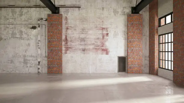 Photo of Empty Large Warehouse Wall