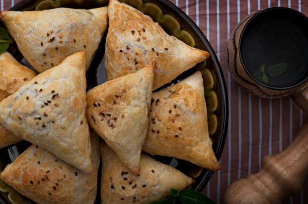 istock Uzbek samsa with greens 1140127248