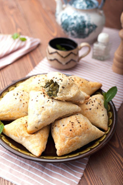 istock Uzbek samsa with greens 1140127249