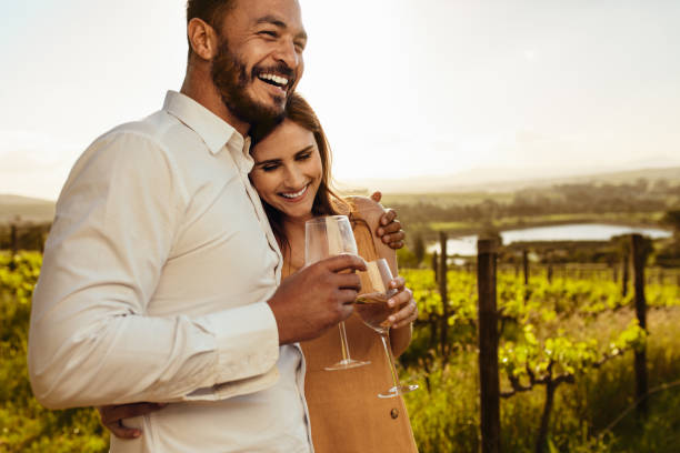 istock Couple spending time together on a romantic date in a vineyard 1140132060