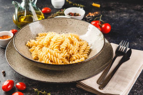 istock Cooked fusilli pasta in plate 1140132092