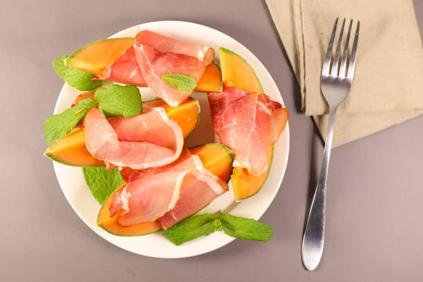 istock cantaloupe and prosicutto ham 1140132543