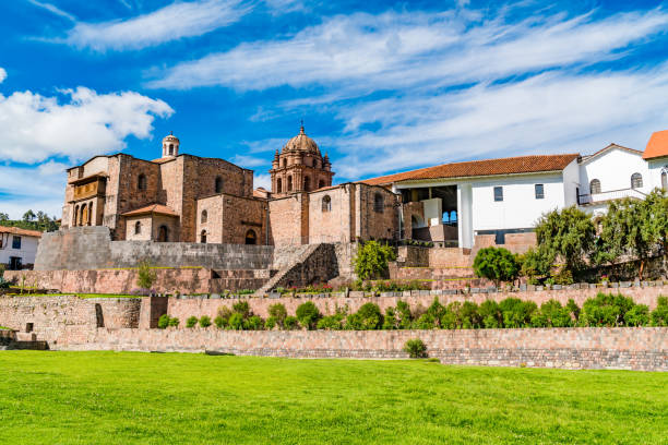 View of Qurikancha in Cusco View of Qurikancha in Cusco the most important temple in the Inca Empire cusco province stock pictures, royalty-free photos & images