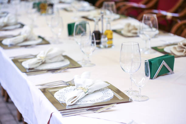 istock Elegant decoration on a wedding table, selective focus 1140133956