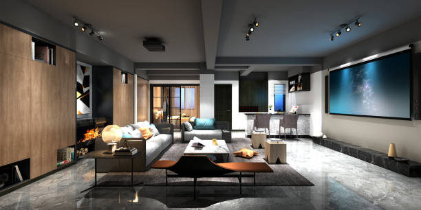 istock 3d render of home cinema room 1140134445