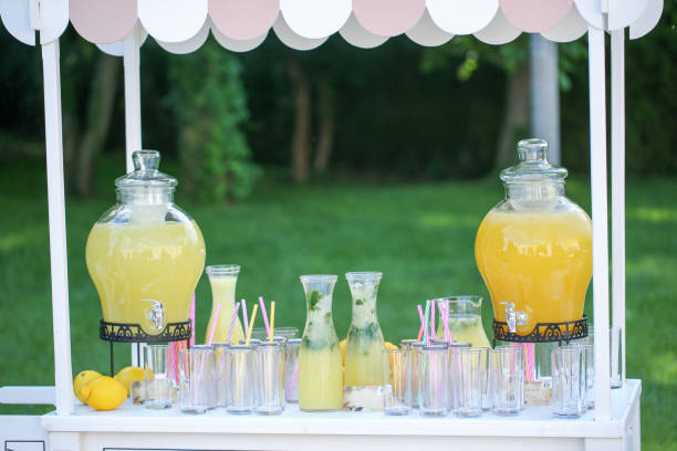 istock Table with citrus lemonade waiting to be served 1140135368