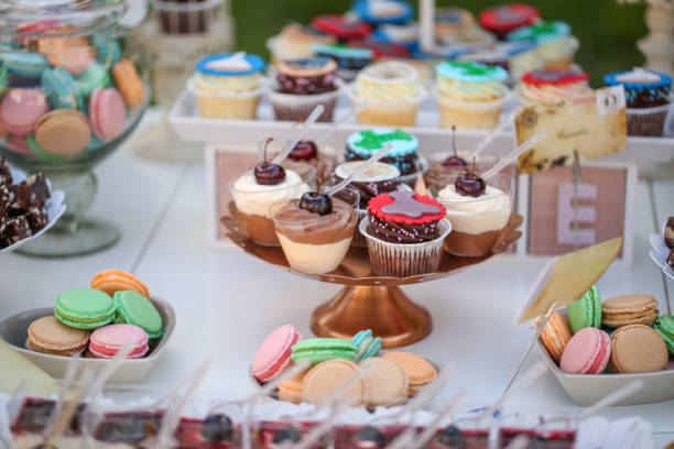 istock Candy bar with delicious cakes, selective focus 1140135388