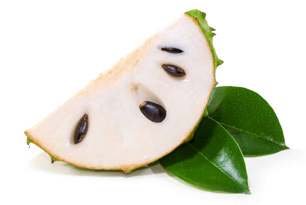 Soursop fruit isolated on white background Soursop fruit isolated on white background annona muricata stock pictures, royalty-free photos & images