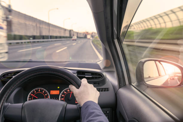istock Car running on the highway 1140137306