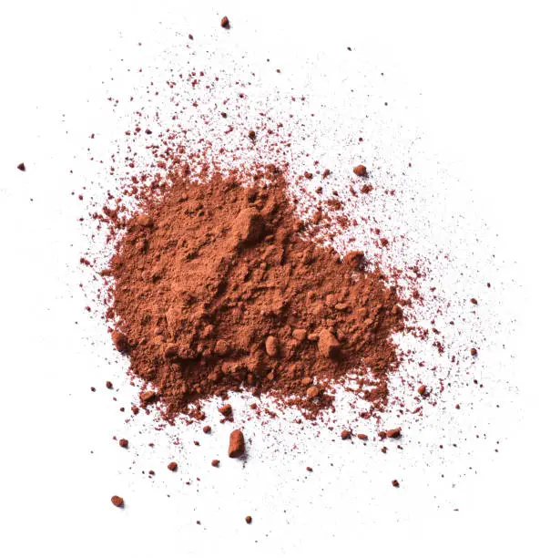 Photo of Cocoa or coffee powder, isolated