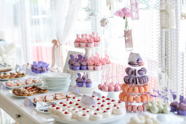 istock Table full with cakes and sweets at a wedding reception 1140137812