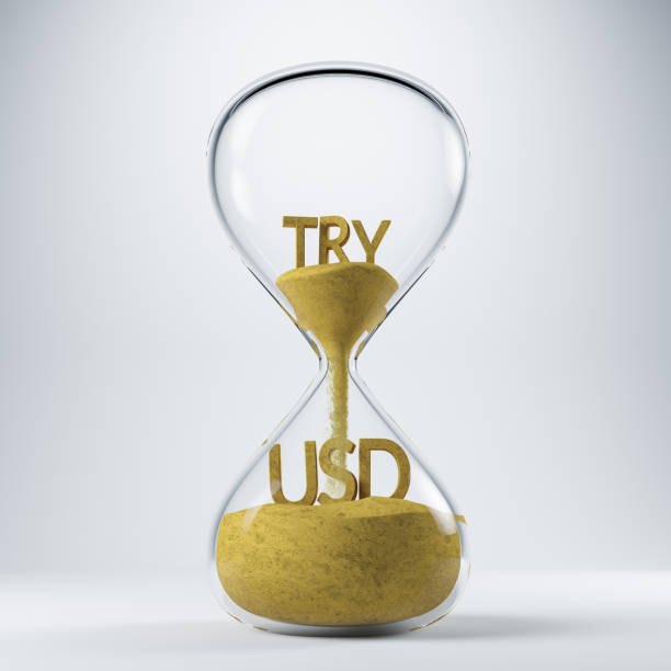 istock TRY USD Economy Balance Concept with Hourglass 1140139516