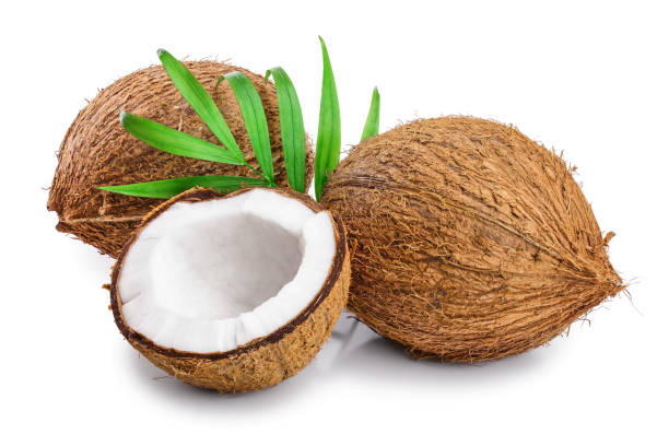 istock coconut with leaves isolated on white background 1140140411