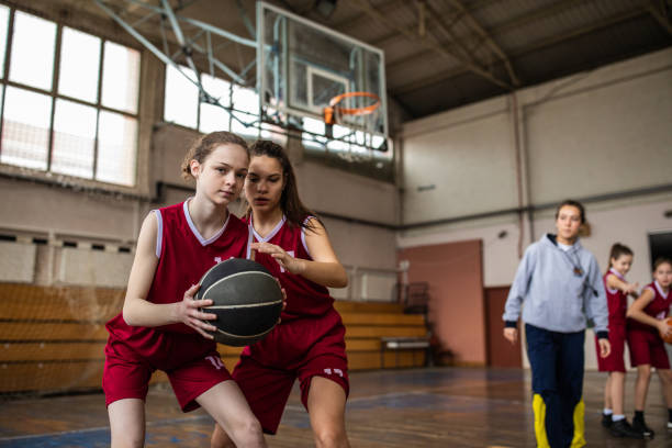 istock Female Basketball team on training class 1140140425