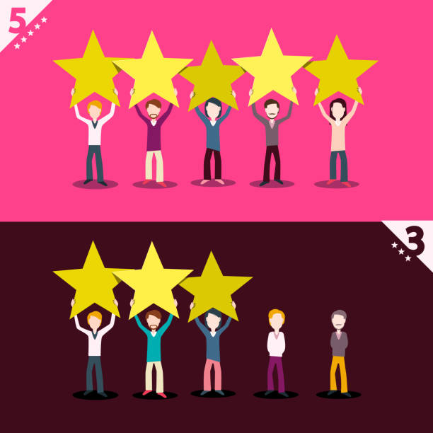 istock 3 and 5 Rating Stars with People 1140141257