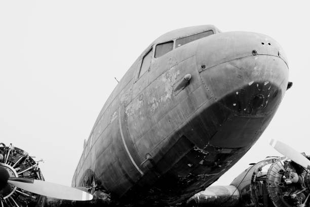 istock B&W Close up of Old CLASSIC airplane 1140142507