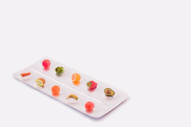 istock tablet of pills with fruit inside like nature medicine 1140142685