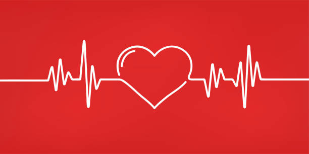 Heart pulse. Red and white colors. Heartbeat lone, cardiogram. Beautiful healthcare, medical background. Modern simple design. Icon. sign or logo. Flat style vector illustration. Heart pulse. Red and white colors. Heartbeat lone, cardiogram. Beautiful healthcare, medical background. Modern simple design. Icon. sign or logo. Flat style vector illustration. pulse trace stock illustrations