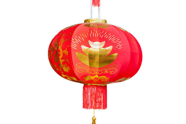 istock Red Chinese Lantern isolated on white Background. 1140145694