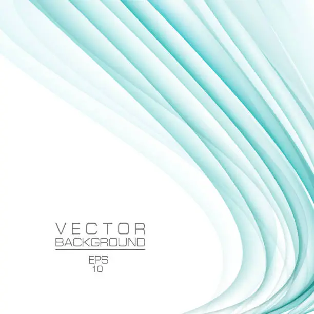 Vector illustration of Turquoise green vector background. Smooth gradient colors, abstract waveforms. Conceptual template. Modern layout for cover, book, magazine, poster, leaflet, flyer, website. EPS10 illustration