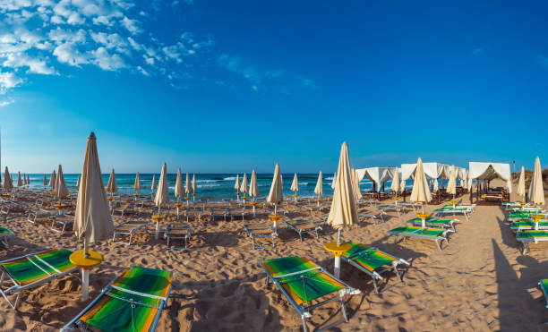 istock Morning paradise white sandy beach, Puglia, Italy 1140147304