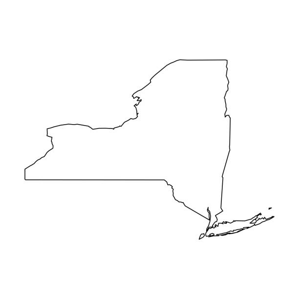 нью-йорк, штат сша - сплошная черная карта местности. простая плоская векторная иллюстрация - fill frame stock illustrations