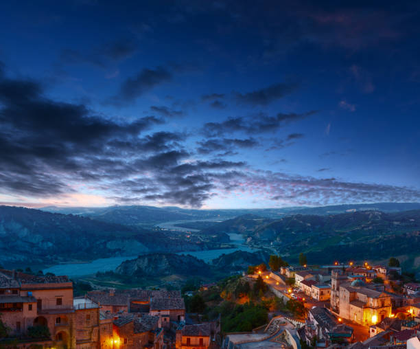 Night Stilo village, Calabria, Italy.