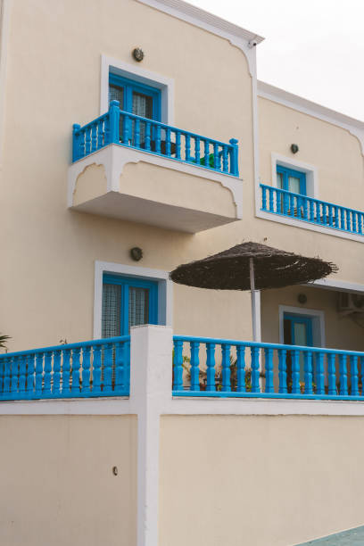istock Blue fence on the balcony 1140148800