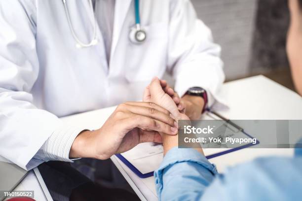 Doctor Checking Health Primary Of Male Patient For Consultation Health In Hospital Health Health And Doctor Concept Stock Photo - Download Image Now