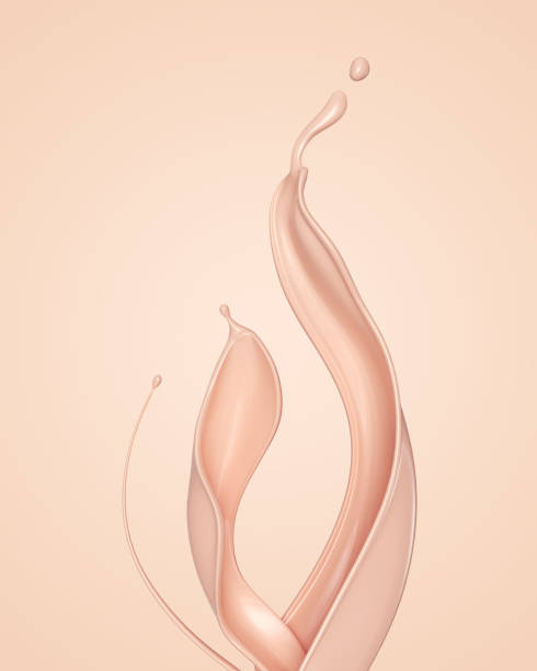 flow of liquid foundation splash cream.