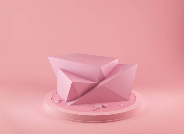 istock abstract pink color geometric shape 3d rendering background. 1140151697