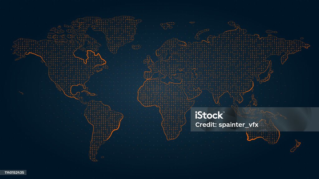 Binary Code Maps Stock Illustration - Download Image Now - Abstract ...