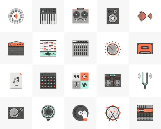 Vector illustration of Sound Production Futuro Next Icons Pack