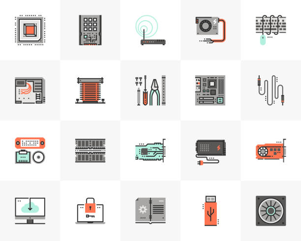 illustrations, cliparts, dessins animés et icônes de matériel d’ordinateur futuro next icônes pack - grille à pâtisserie